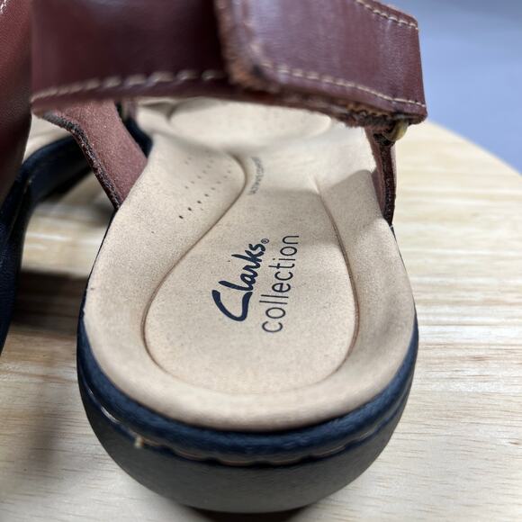 Clarks Laurieann Kay Sandals Womens Size 9M Brown T Strap Slingback Adjustable - Picture 9 of 15